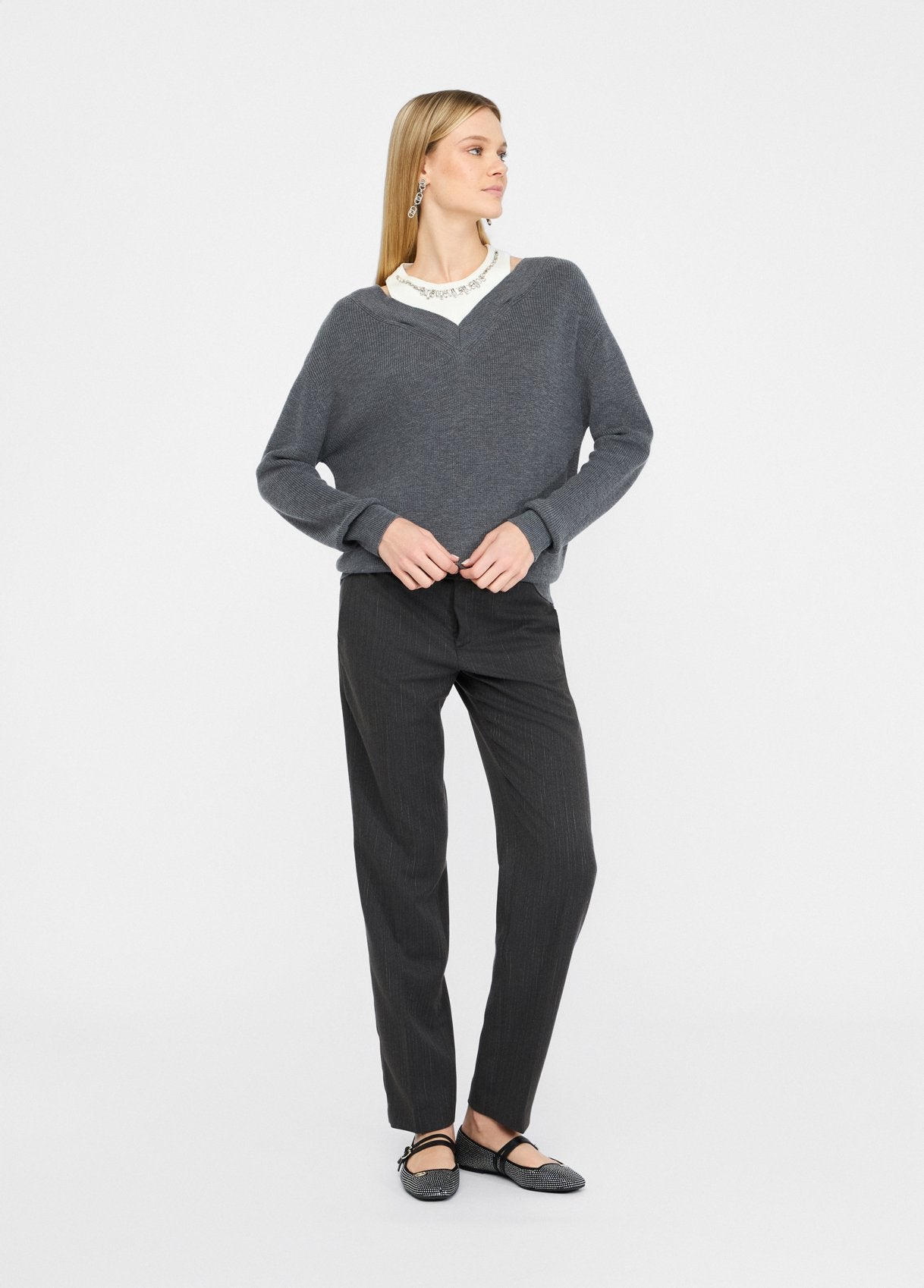 Liu Jo Sweater met Bejewelled Tanktop Grijs