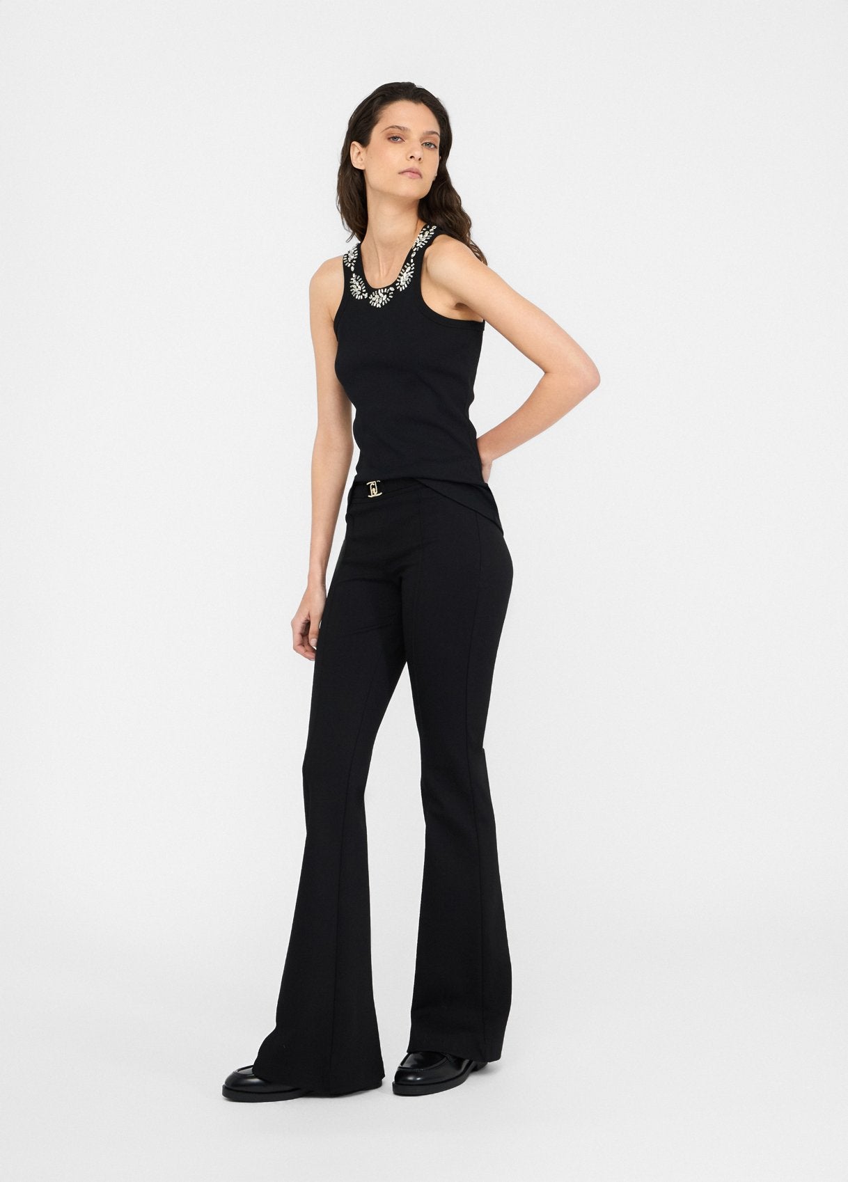Liu Jo Flared Pants met Logo Belt