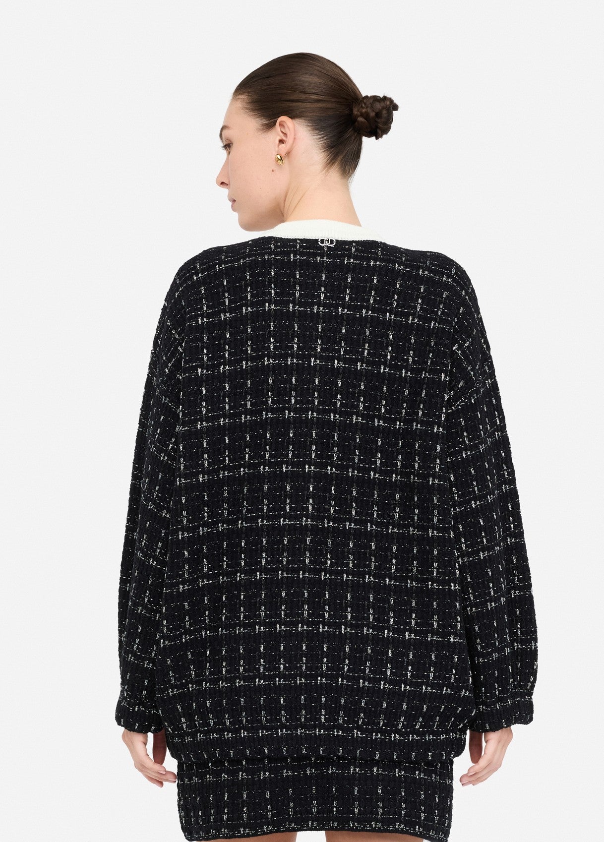 Liu Jo Lange Knitted Cardigan in Tweed Look