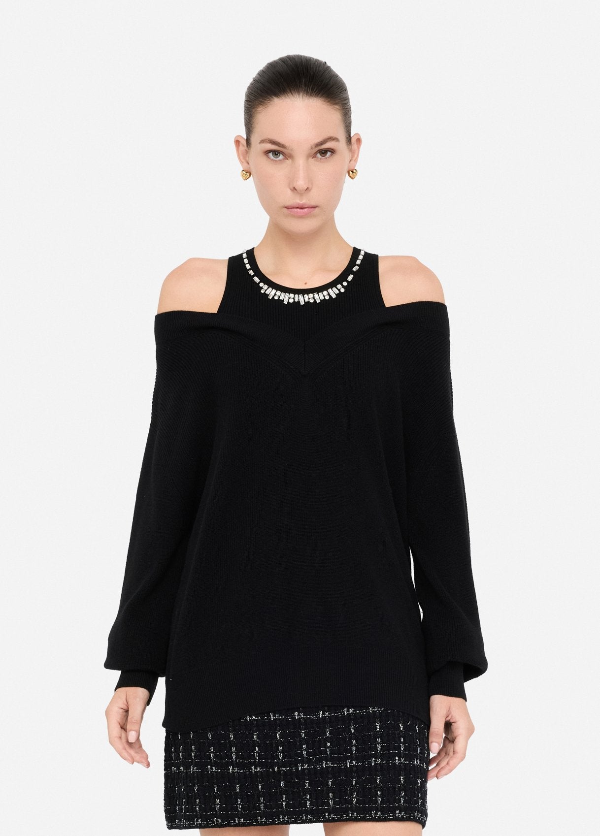 Liu Jo Sweater met Bejewelled Tanktop Zwart