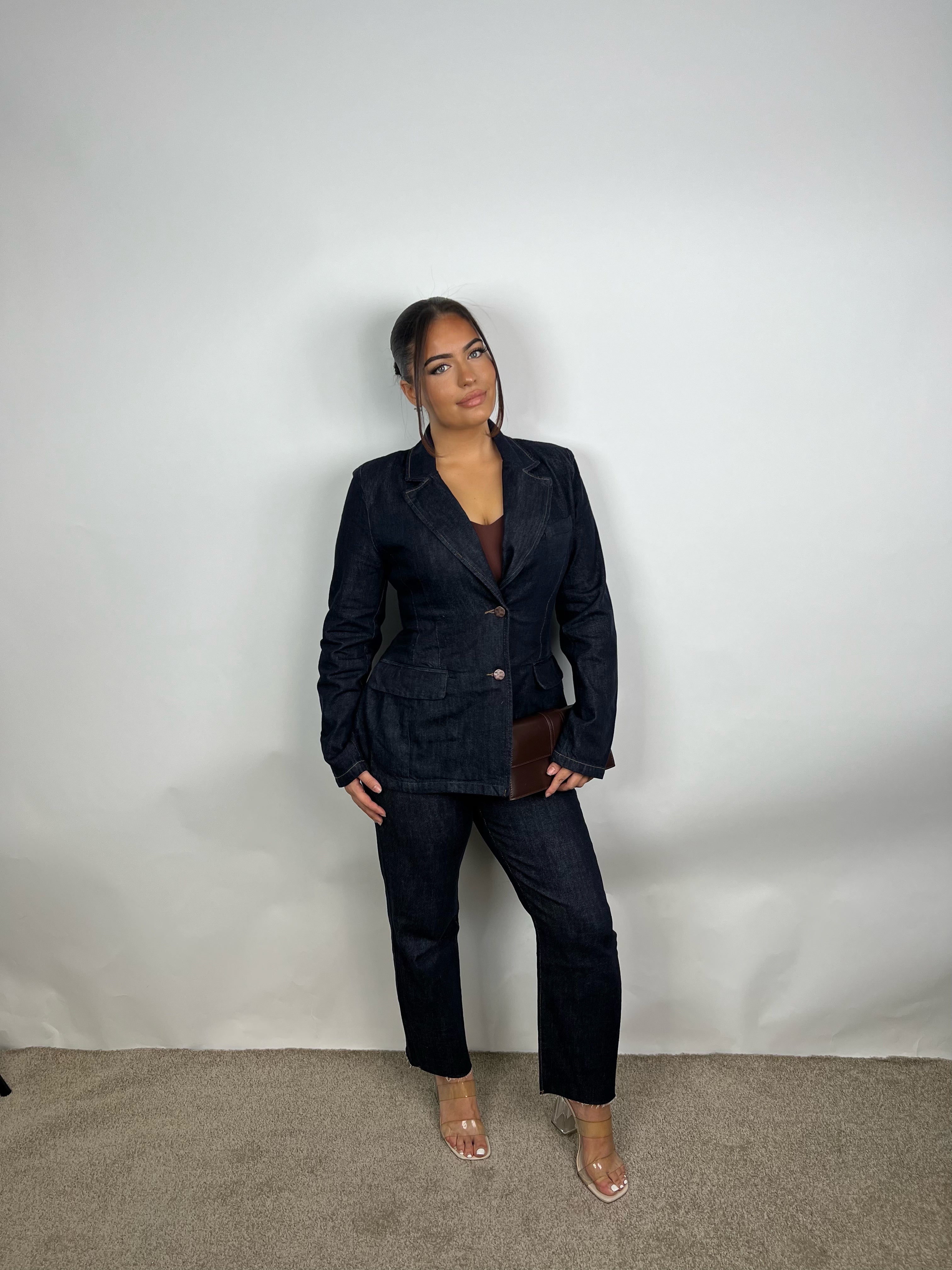 Queen Hearts Denim Getailleerde Blazer