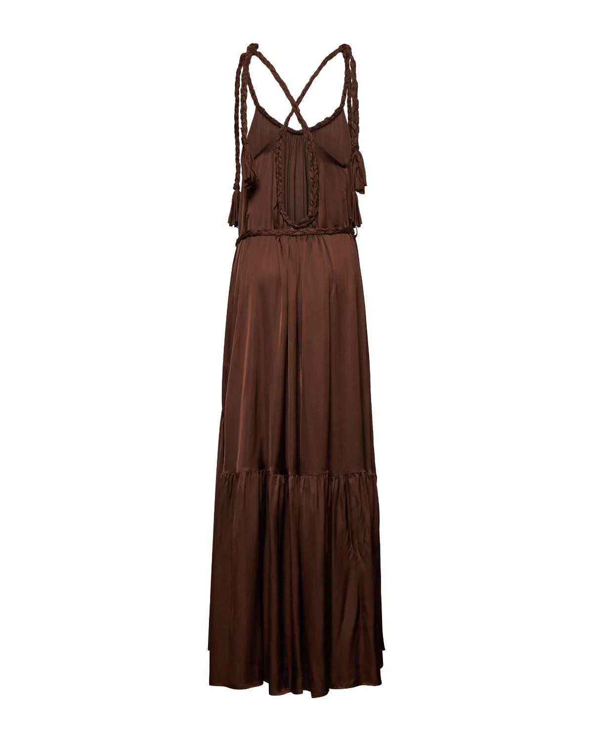 Silvian Heach Bruine Satijnen Maxi Dress