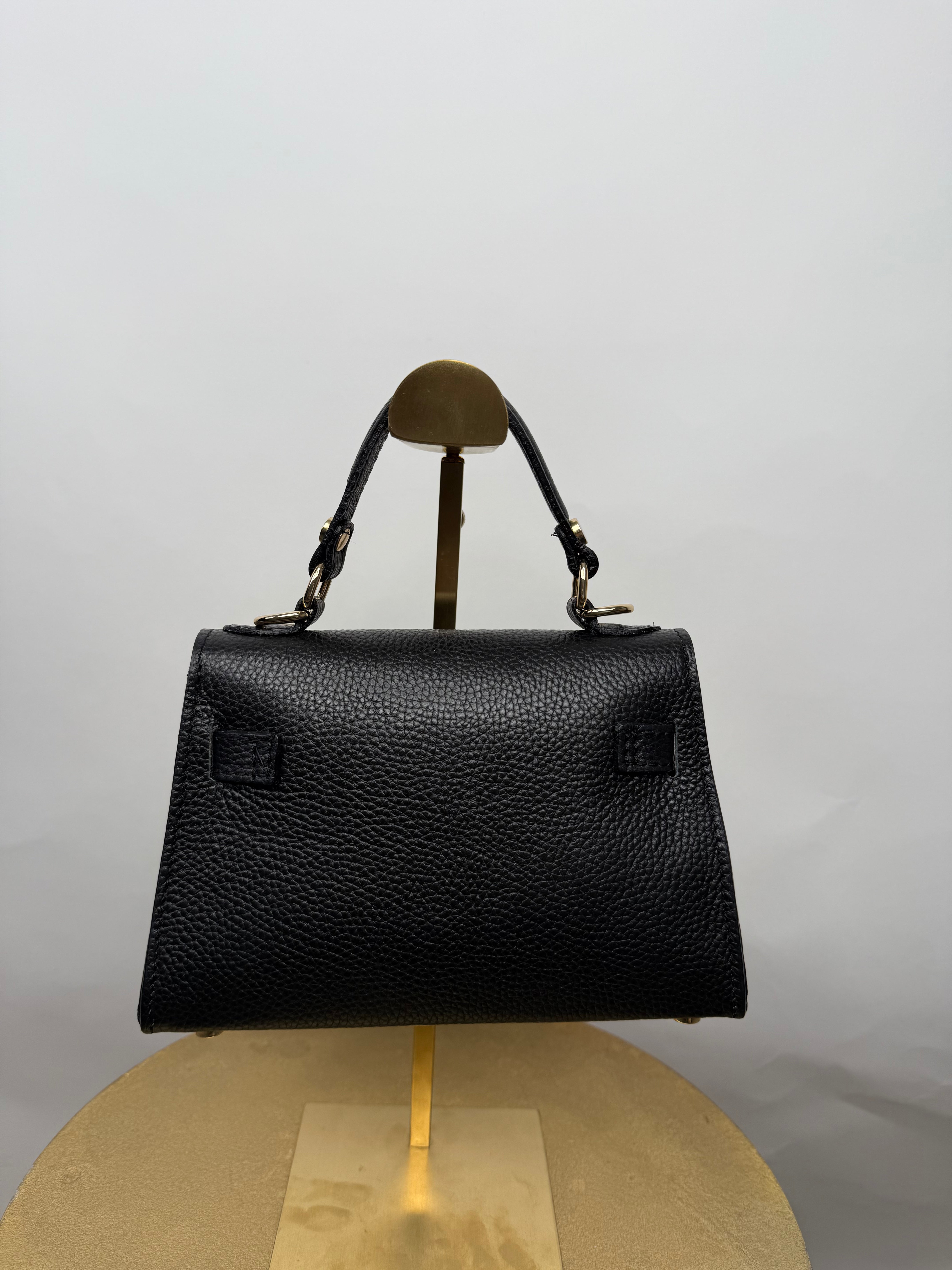 Noelle Mini Leather Handbag Zwart