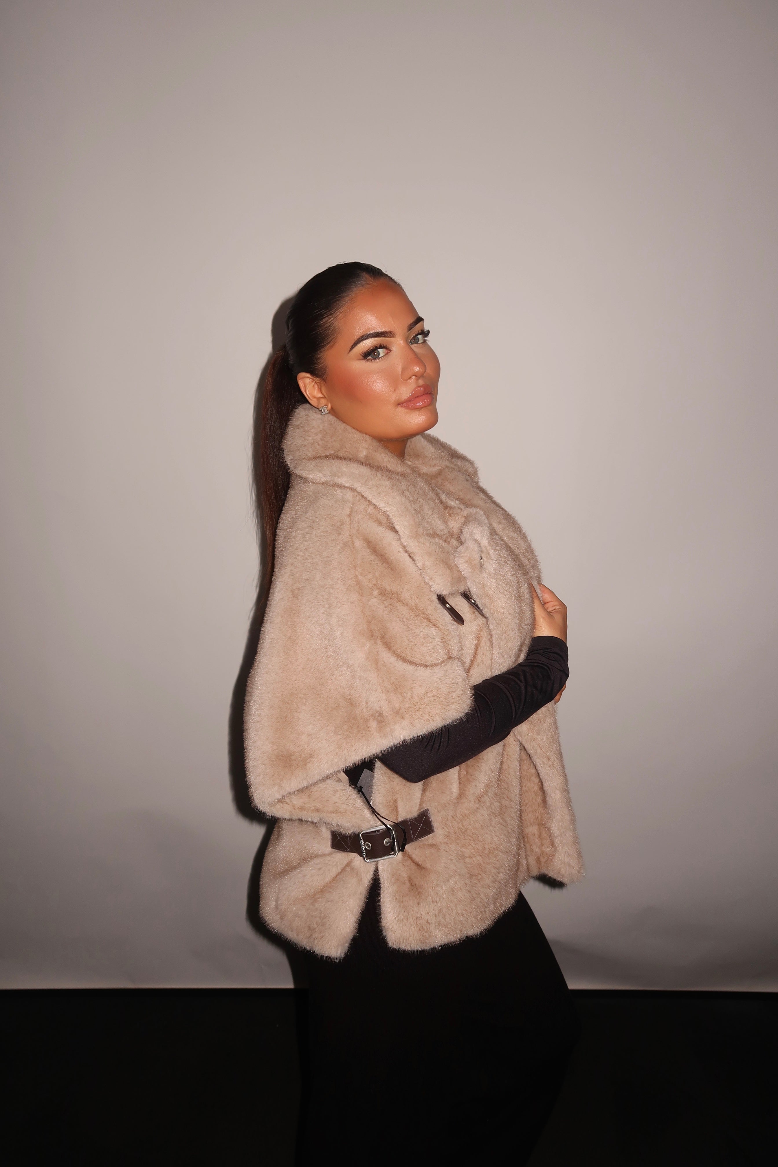 Pinko High Neck Cape Coat