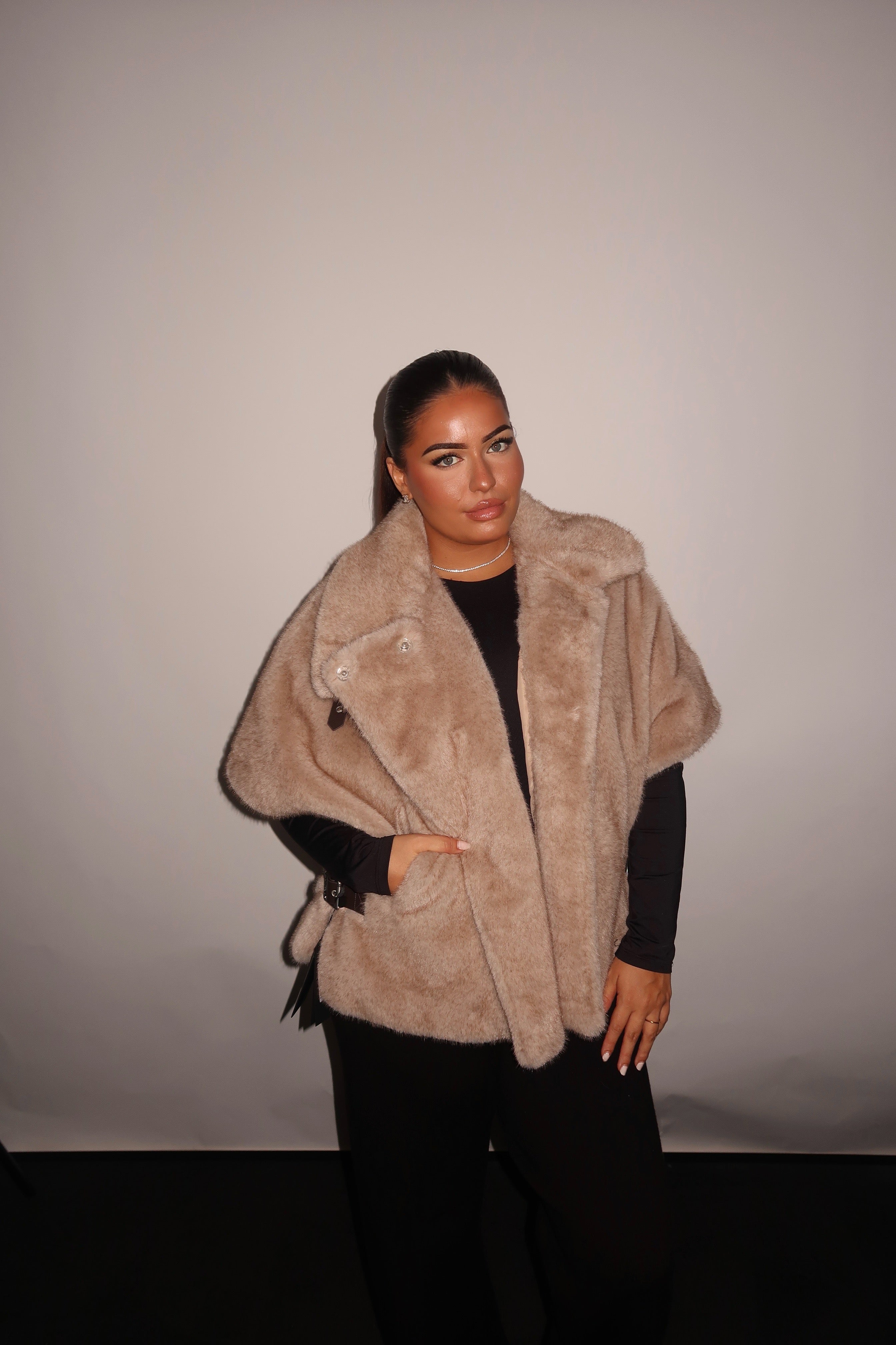 Pinko High Neck Cape Coat