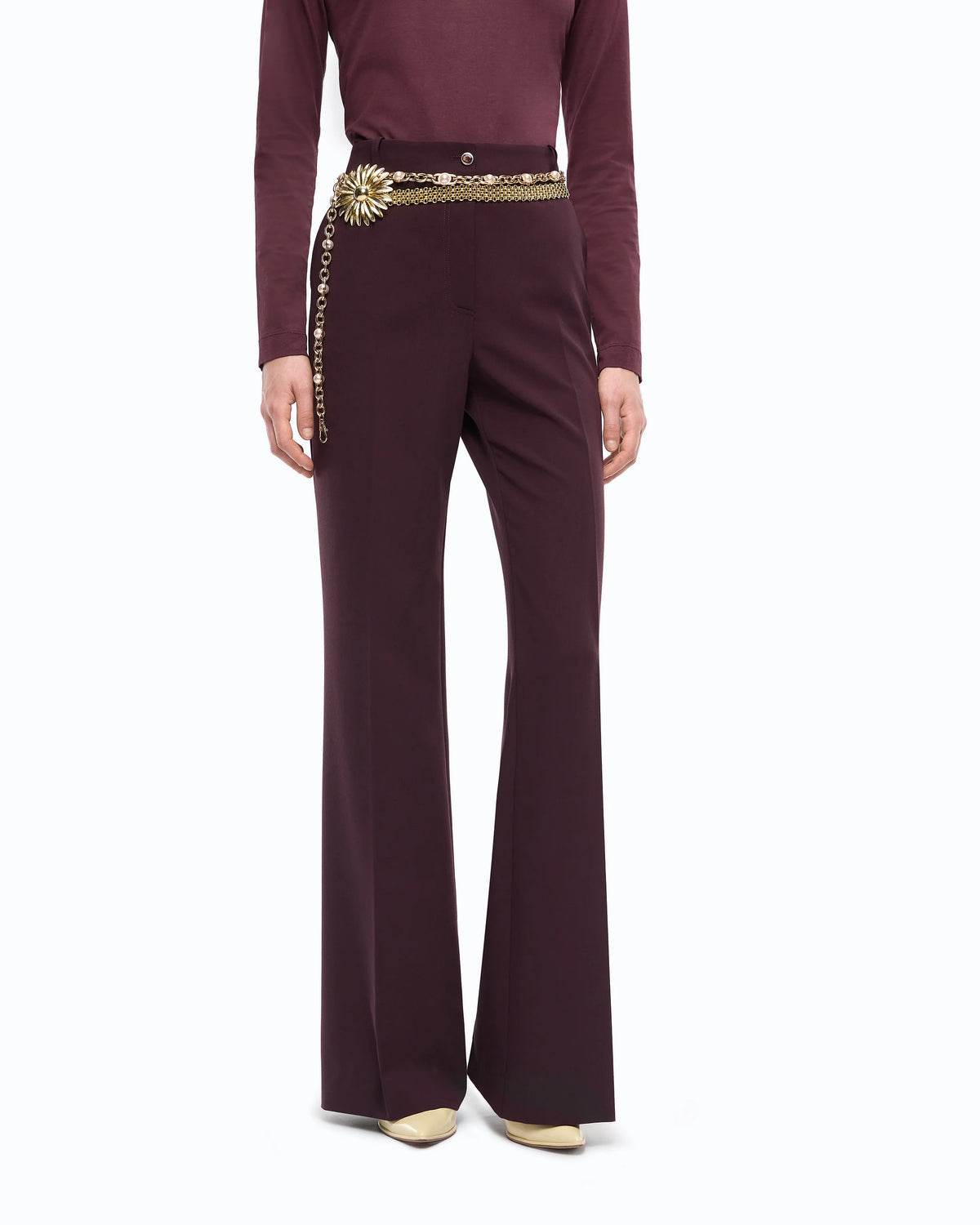 Pinko Bordeaux Palazzo Pants