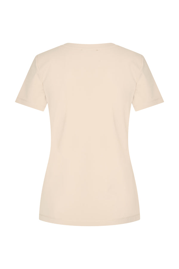Mi Piace T-shirt V-hals Beige