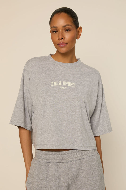 The Lola Club Stella Tee Grey Melange