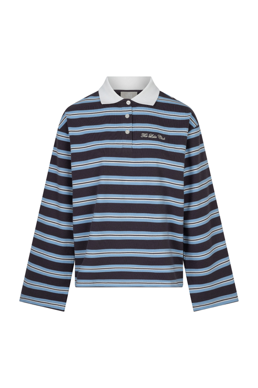 The Lola Club Emilia Polo Striped Blue