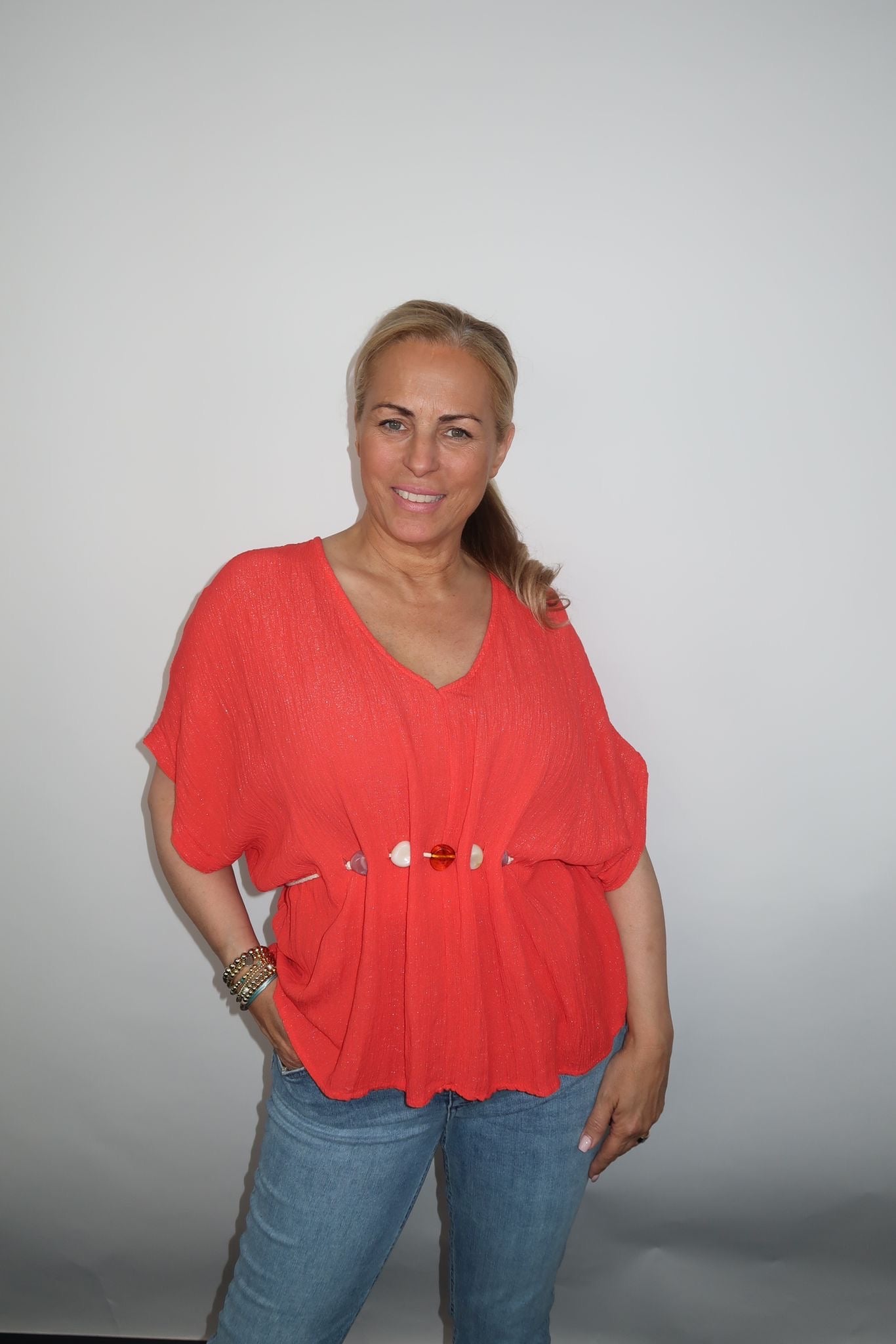Mallorca Blouse in Koraal
