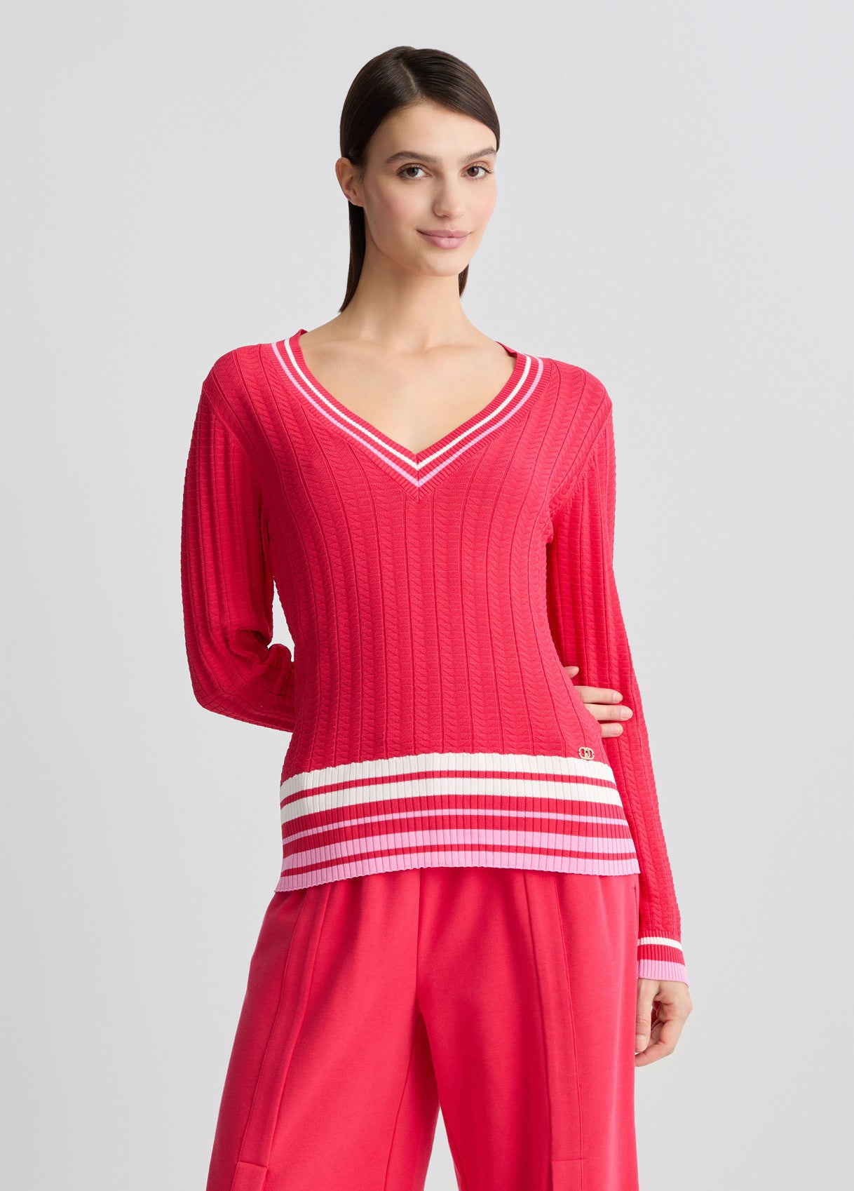 Liu Jo Pink Knit Rode Jumper