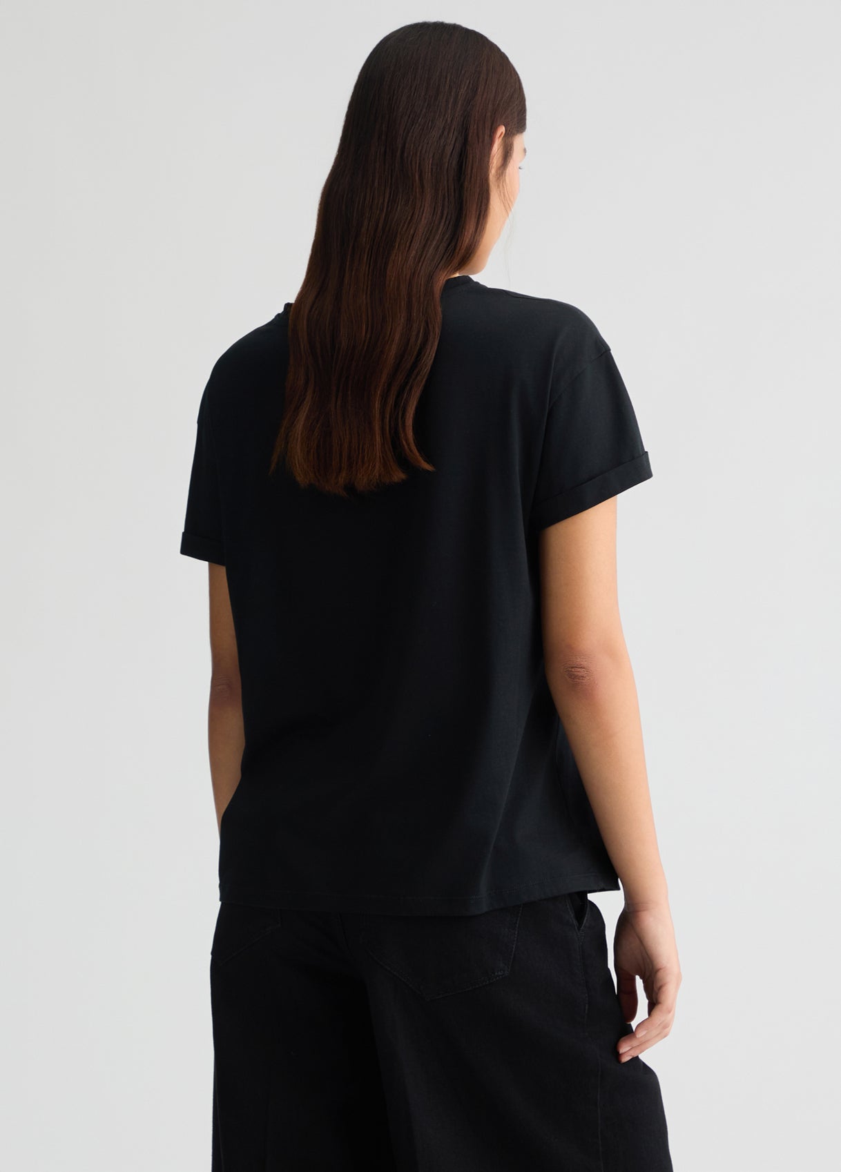 Liu Jo Black T-Shirt Zakje Strass