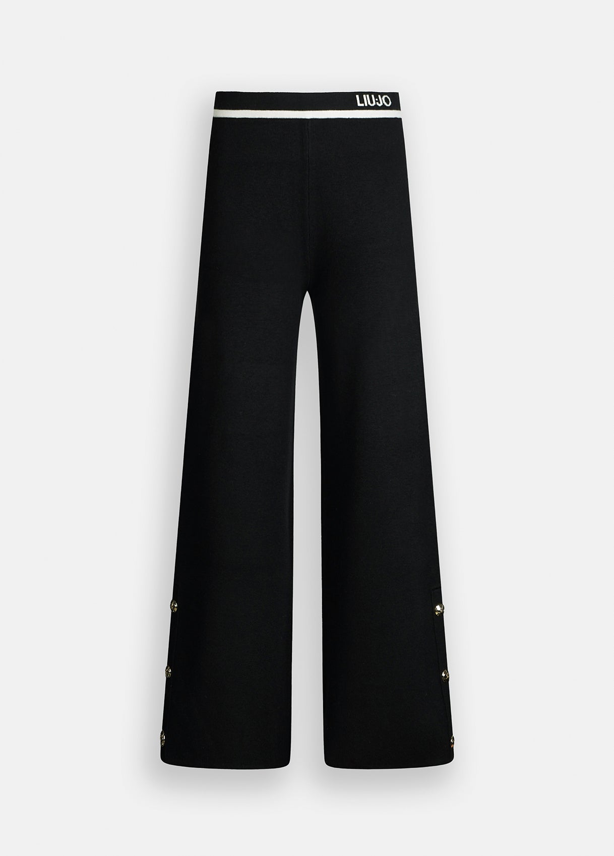 Liu Jo Sport Black Knit Pants Golden Buttons