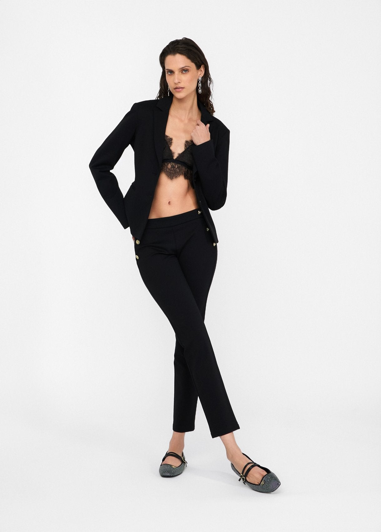 Liu Jo Skinny Pants met Gouden Knopen