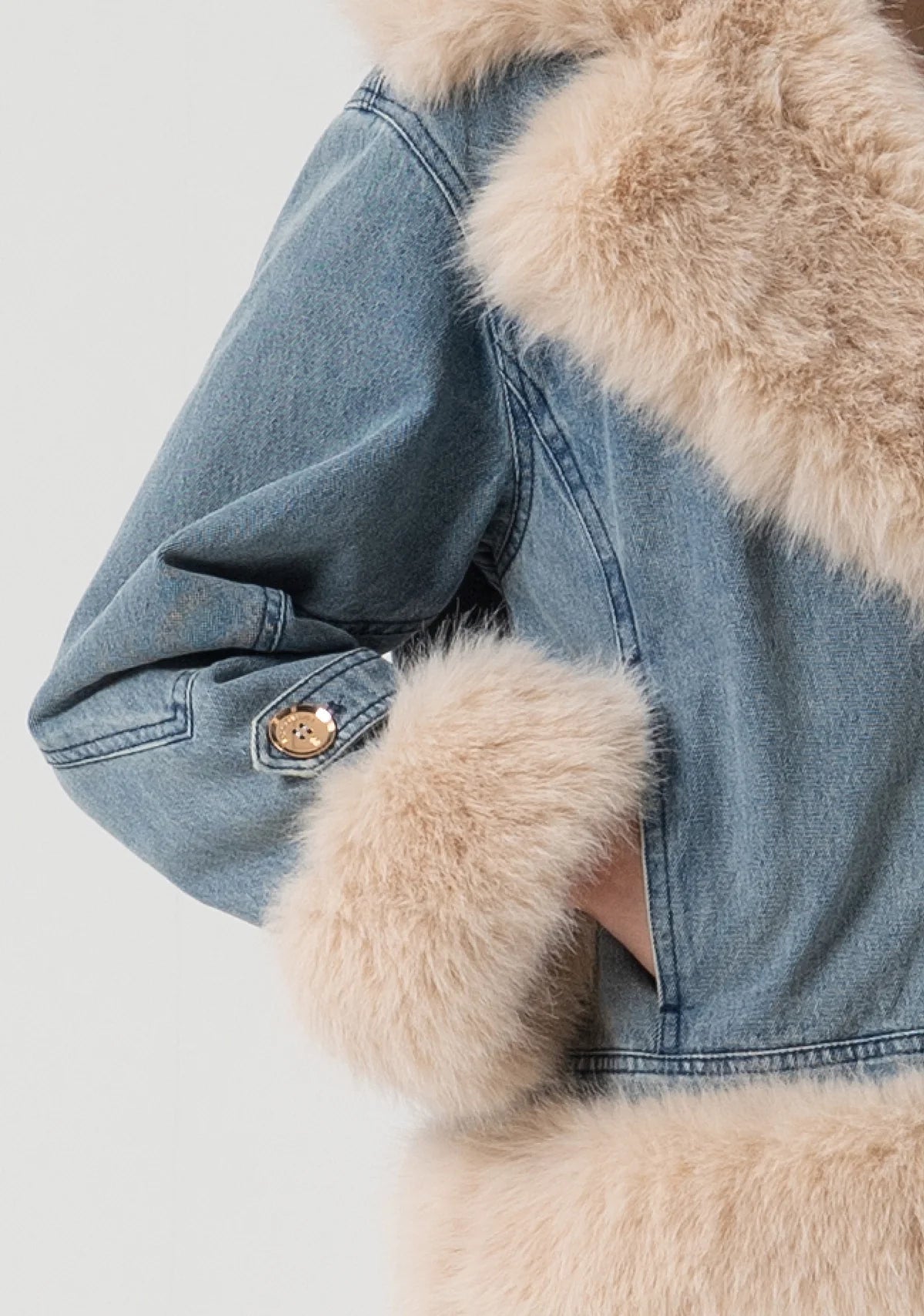 Fracomina Denim Oversized Lammy Jacket