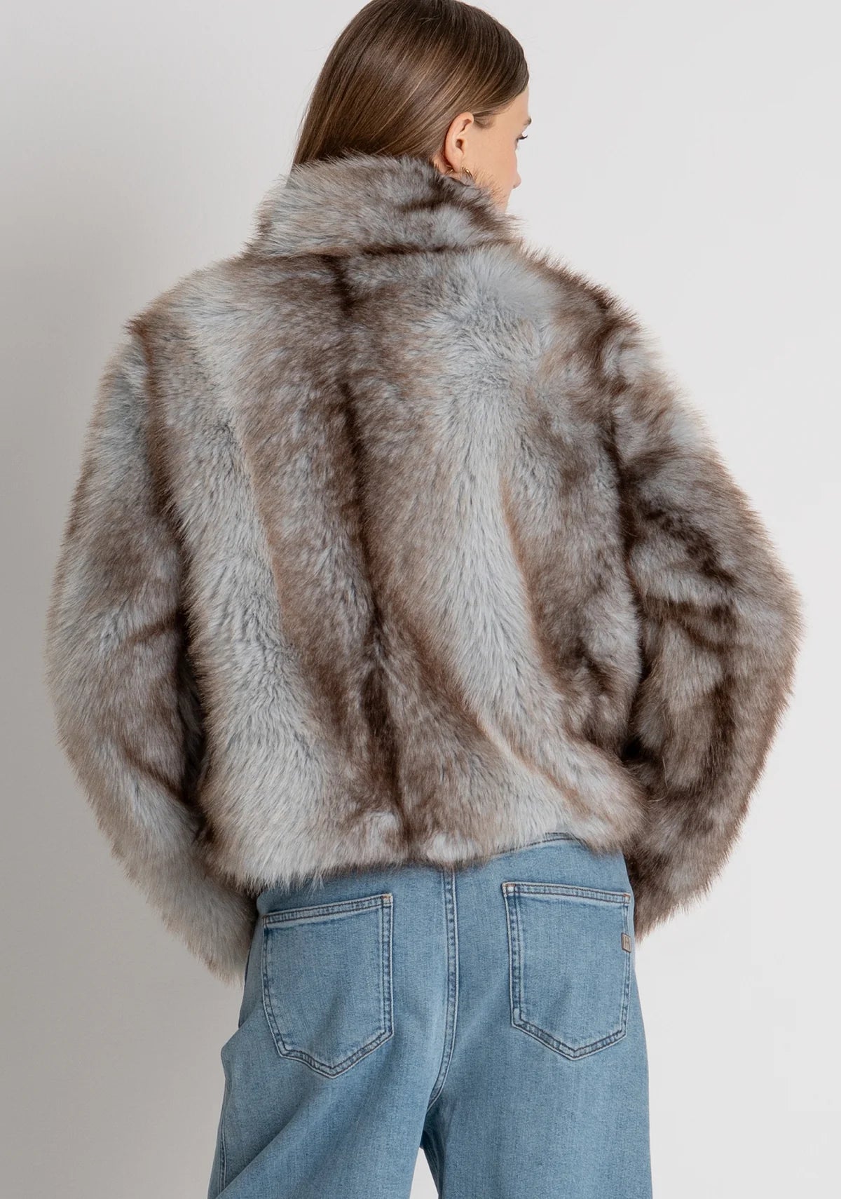 Fracomina Cropped Faux Fur Jacket