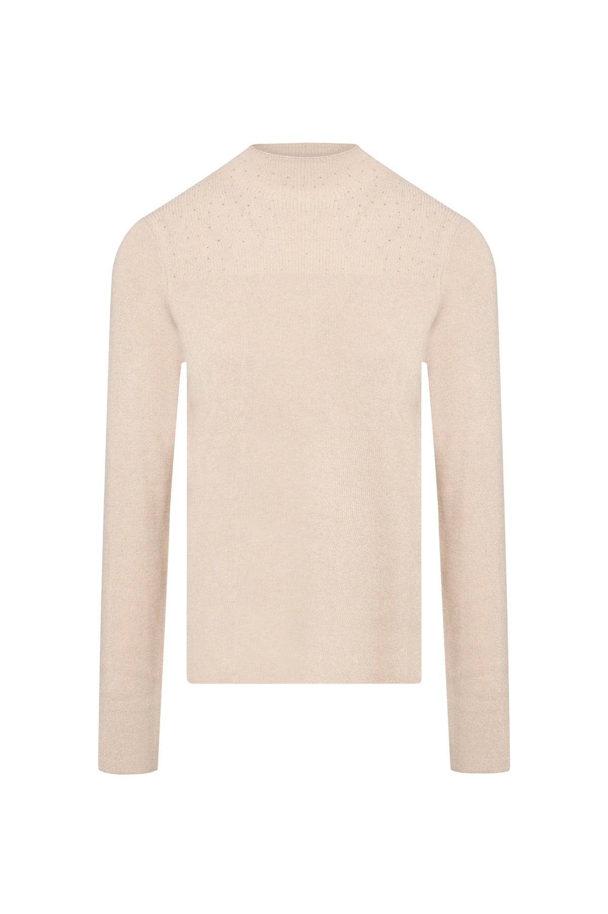 Fracomina Lurex High Neck Knit Beige