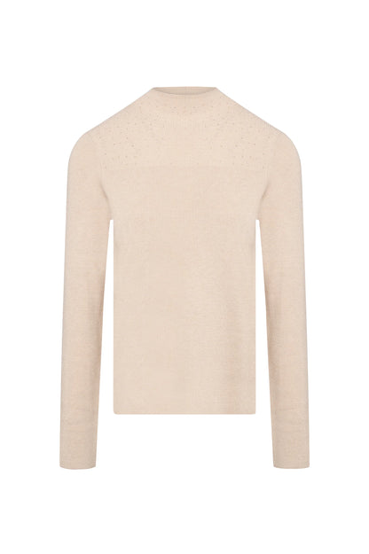 Fracomina Lurex High Neck Knit Beige