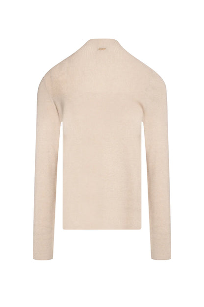 Fracomina Lurex High Neck Knit Beige