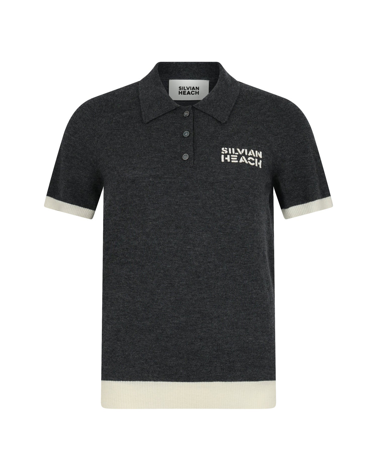 Silvian Heach Knitted Polo Antraciet