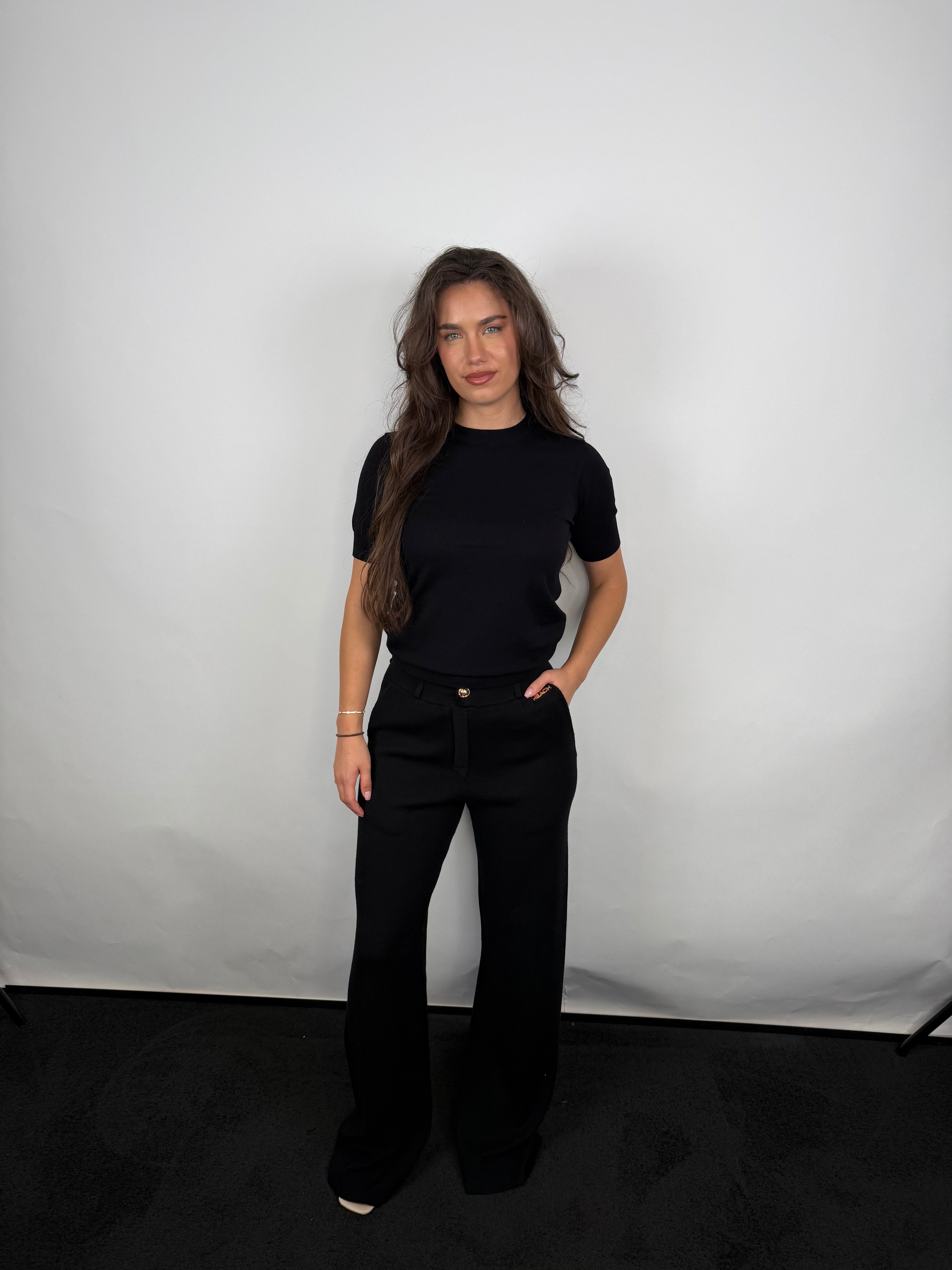 Silvian Heach Knit Sweater Korte Mouw Black