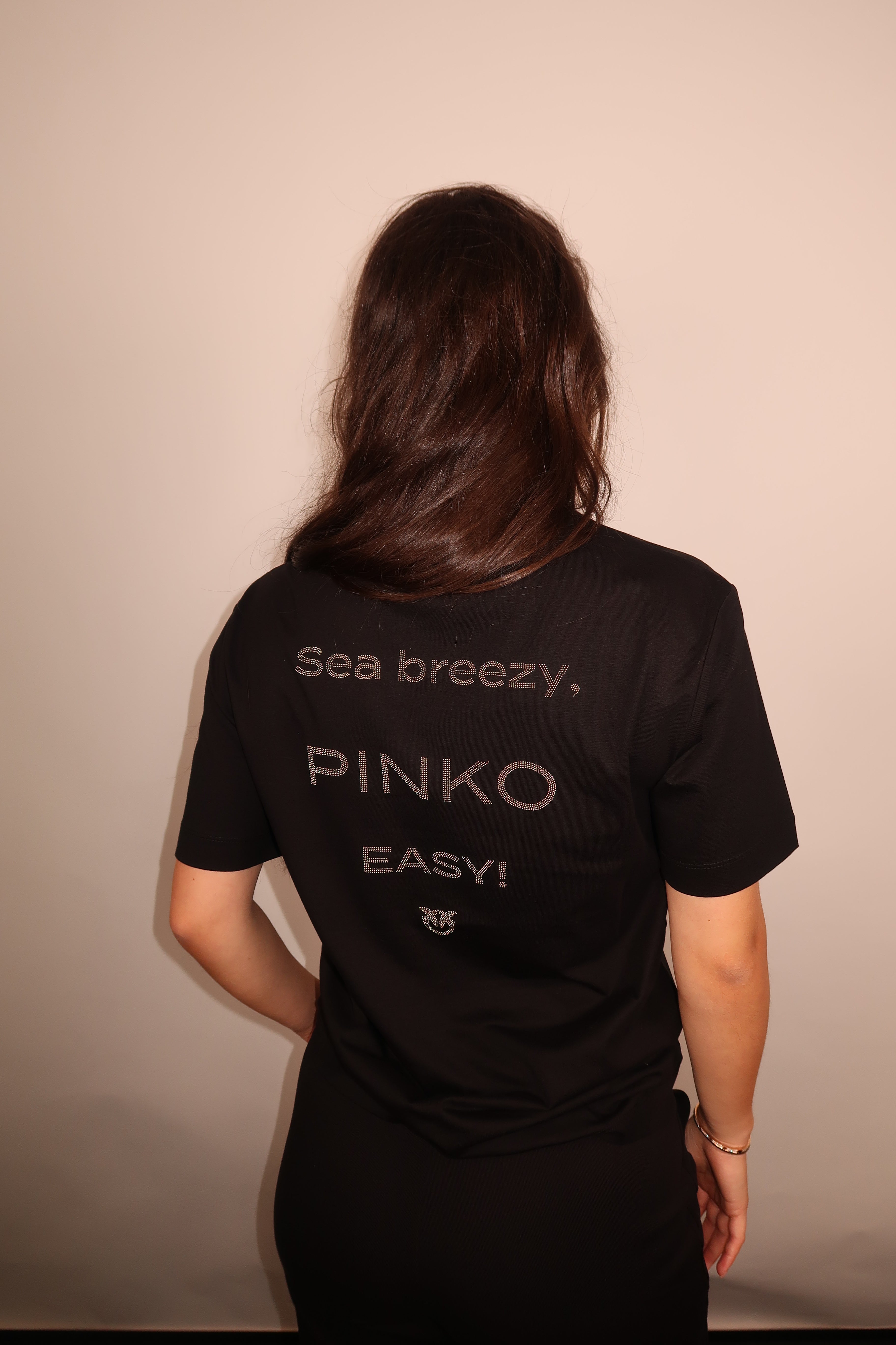 Pinko Strepitoso T-Shirt Strass Black