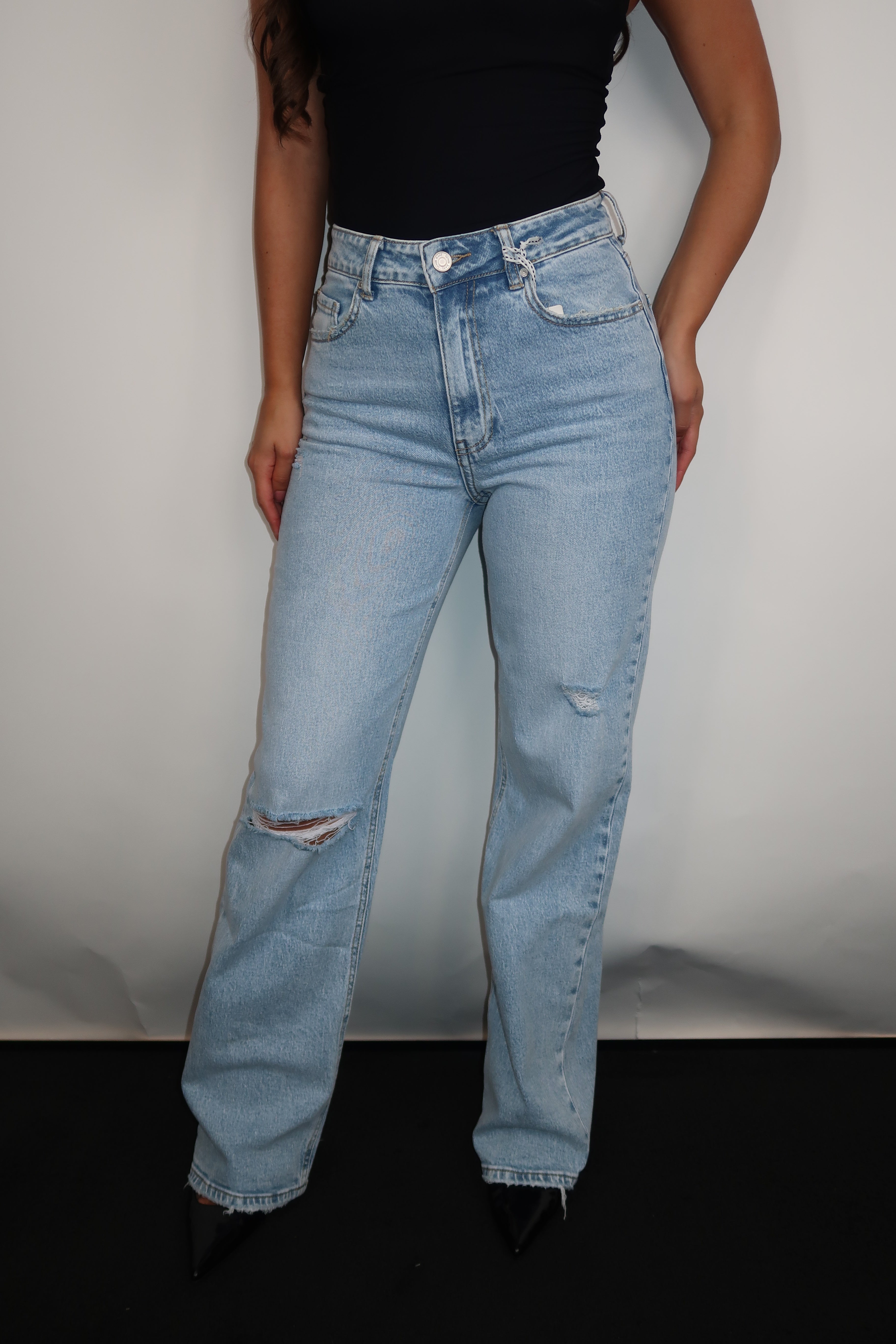 Queen Hearts Straight Leg Ripped Jeans