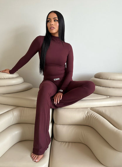 Unique The Label KIMMY TURTLENECK TOP- DEEP CHERRY