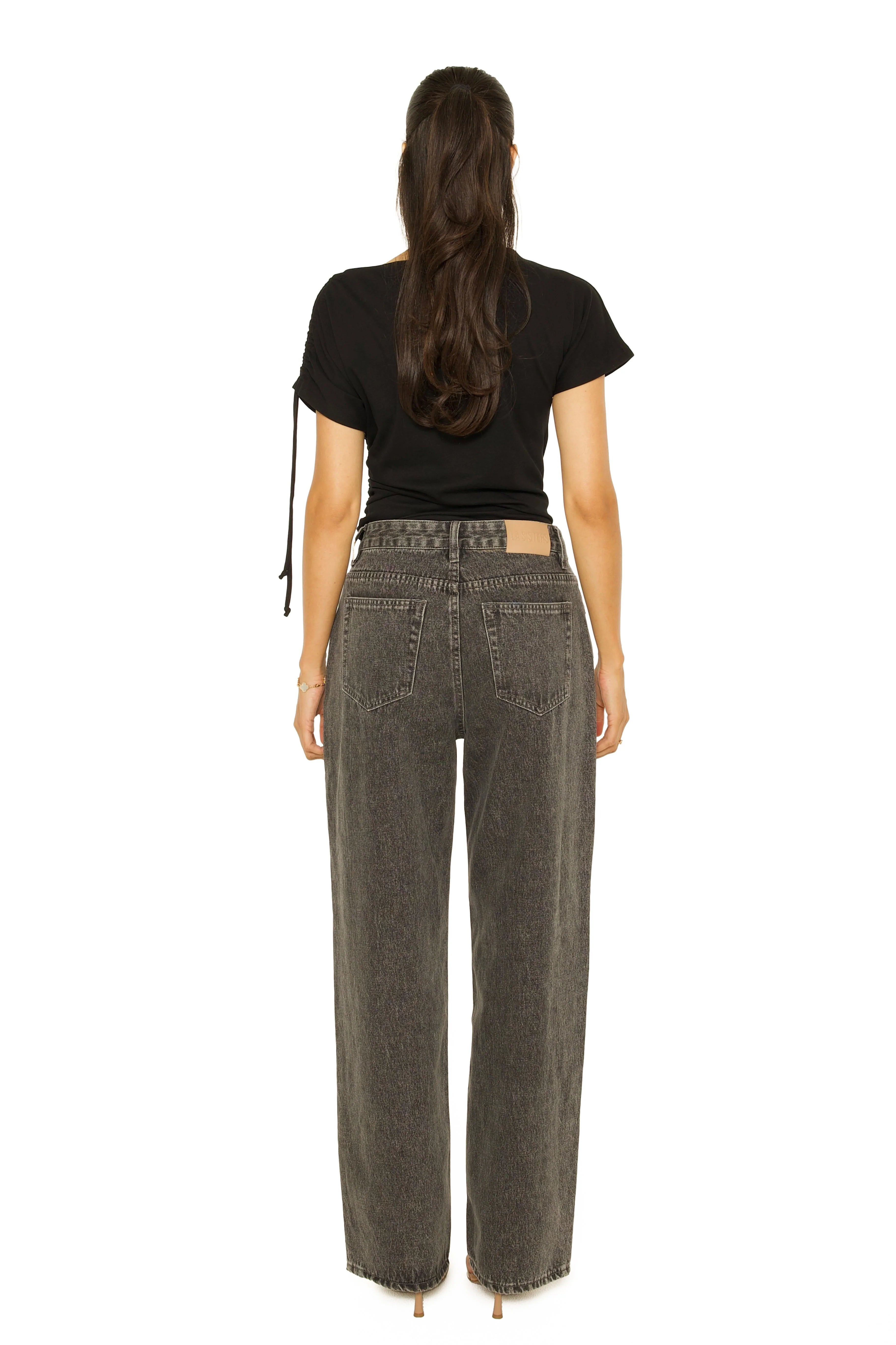 LA Sisters EMBROIDERED SIGNATURE JEANS Grey