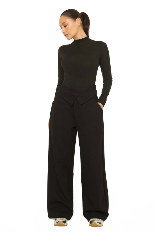 LA Sisters FOLD OVER JOGGING PANTALON BLACK