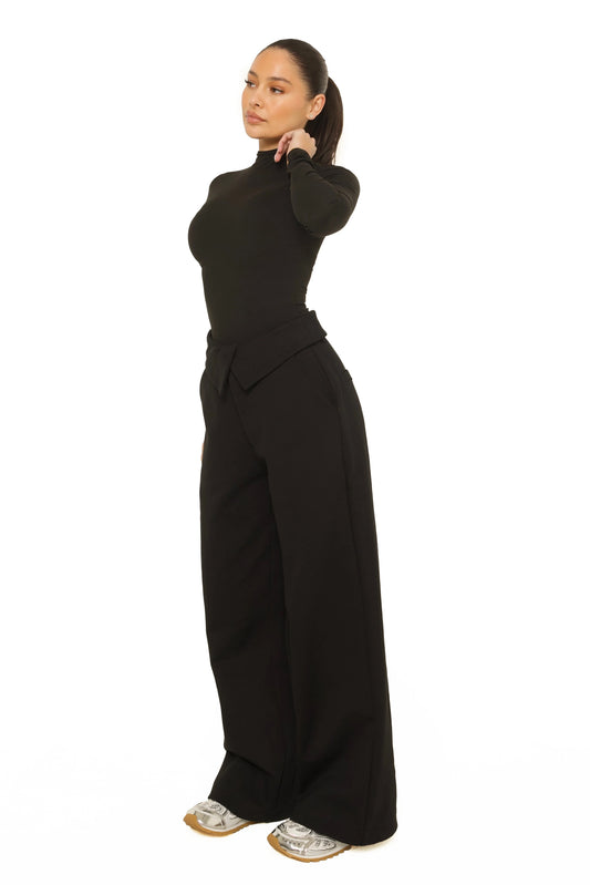 LA Sisters FOLD OVER JOGGING PANTALON BLACK