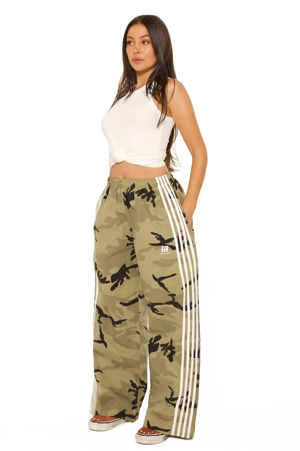 LA Sisters OFFICIAL OVERSIZED MULTI STRIPED PANTS CAMOUFLAGE