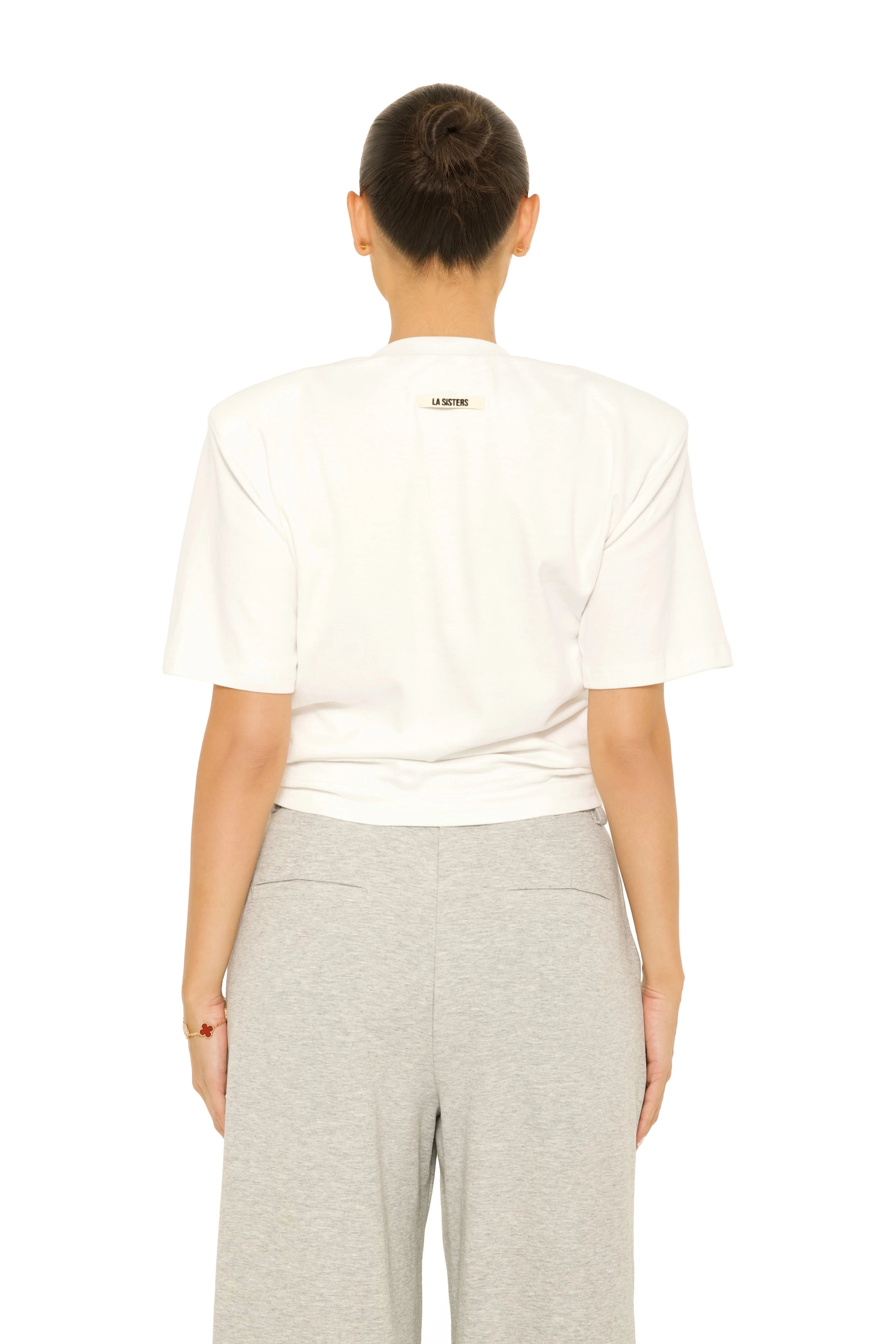 LA Sisters Oversized Knot Tee White