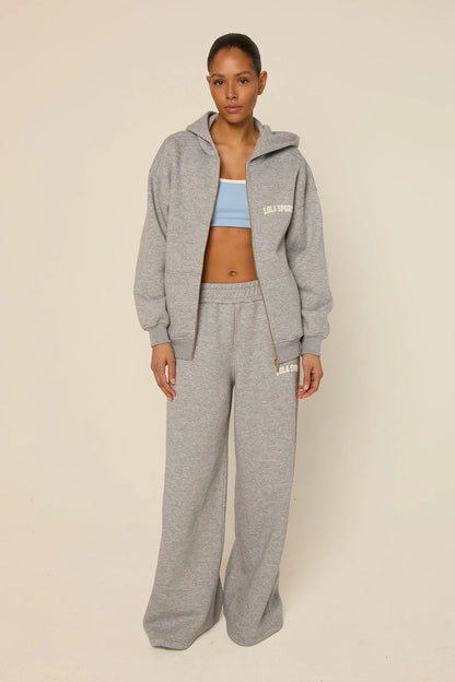 The Lola Club Stella Zip Hoodie Grey Melange