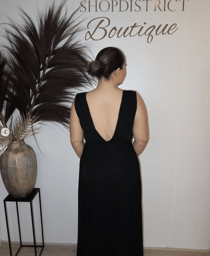 Artigli Maxi Dress Plisse in Zwart