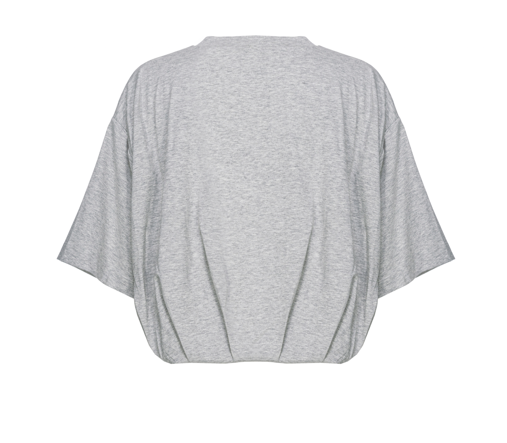 PINKO TORRONE T-SHIRT JERSEY RICAMO LOGO GREY