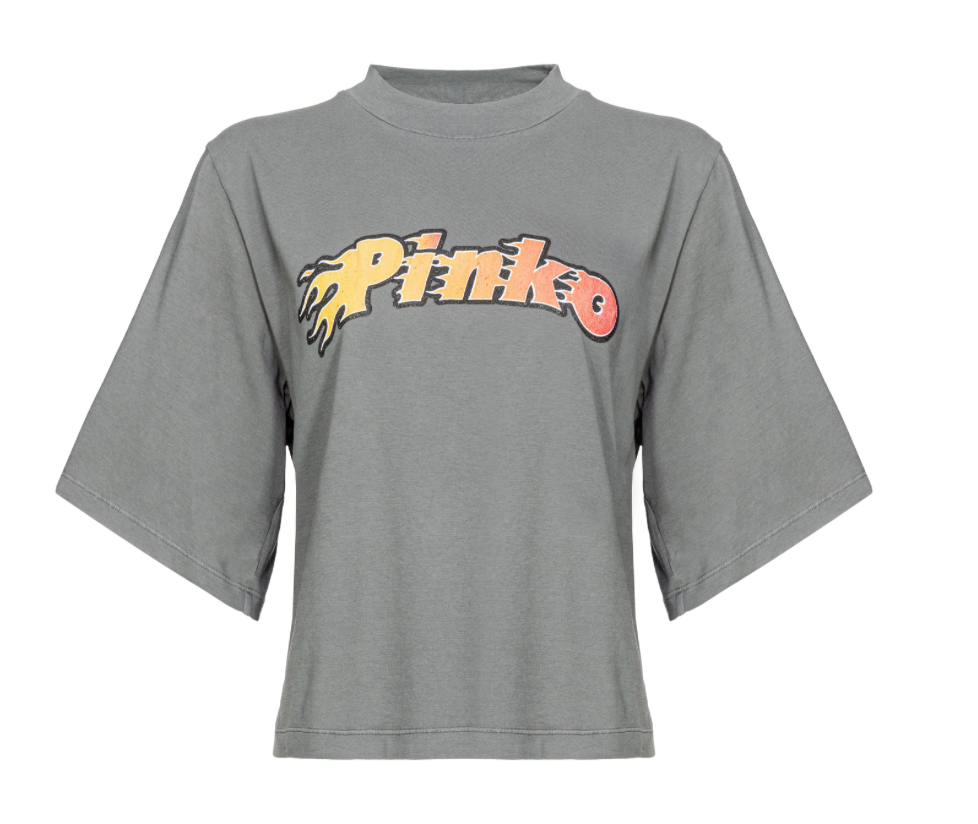 PINKO NIAMEY T-SHIRT FIRE LOGO