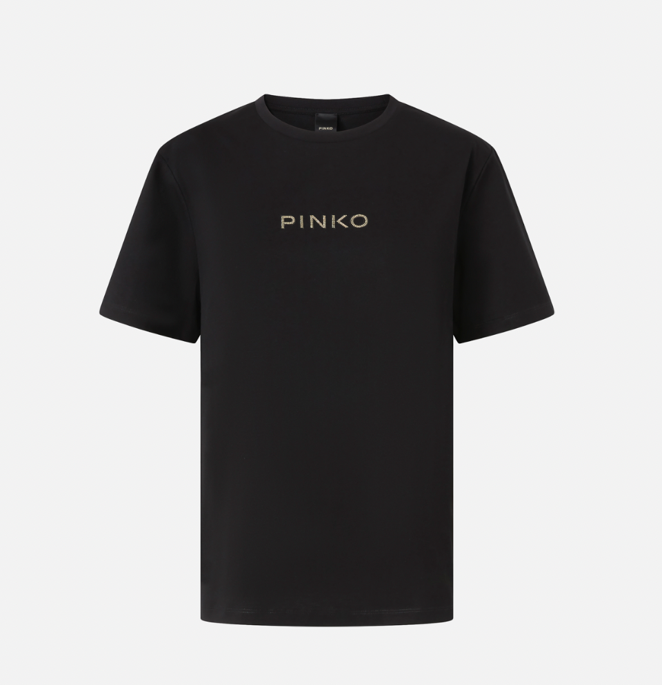 Pinko Strepitoso T-Shirt Strass Black