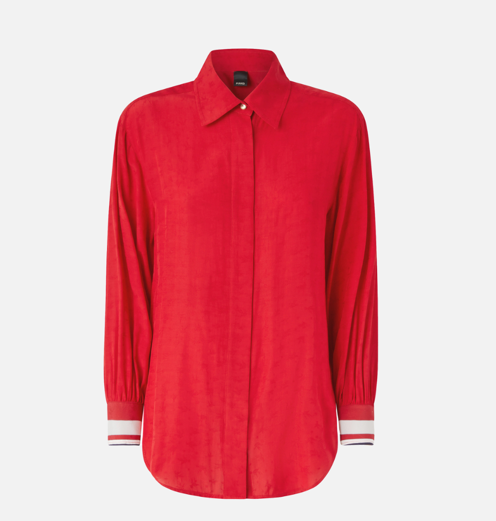 Pinko Classic Viscose jacquard Blouse Rood