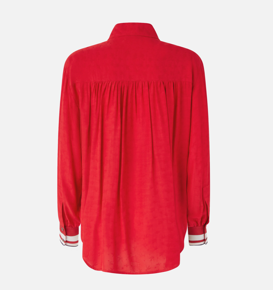 Pinko Classic Viscose jacquard Blouse Rood