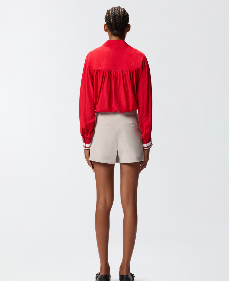 Pinko Classic Viscose jacquard Blouse Rood