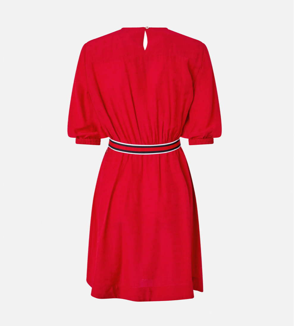 Pinko Classic Viscose jacquard Jurkje  Rood