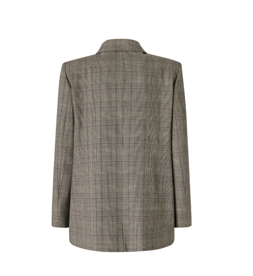 Pinko Geruite Blazer NIEUW GUINEA Beige/Bordeaux
