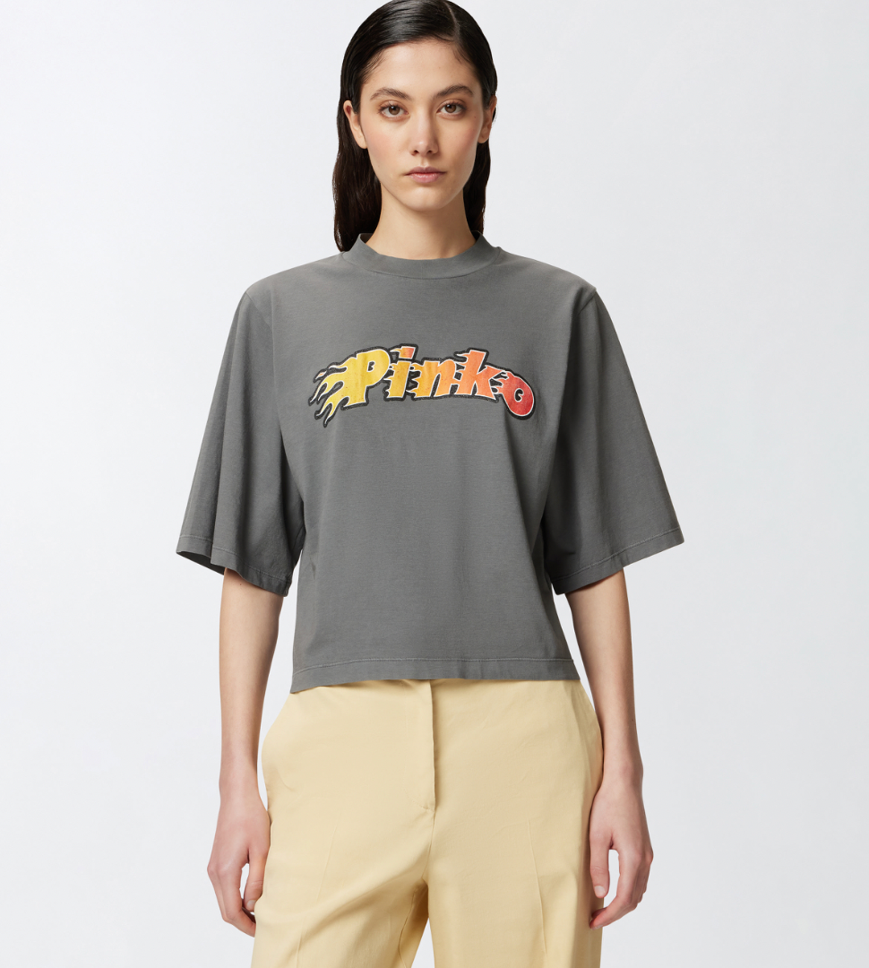 PINKO NIAMEY T-SHIRT FIRE LOGO