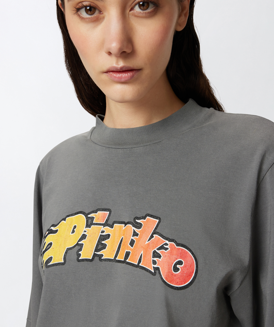 PINKO NIAMEY T-SHIRT FIRE LOGO