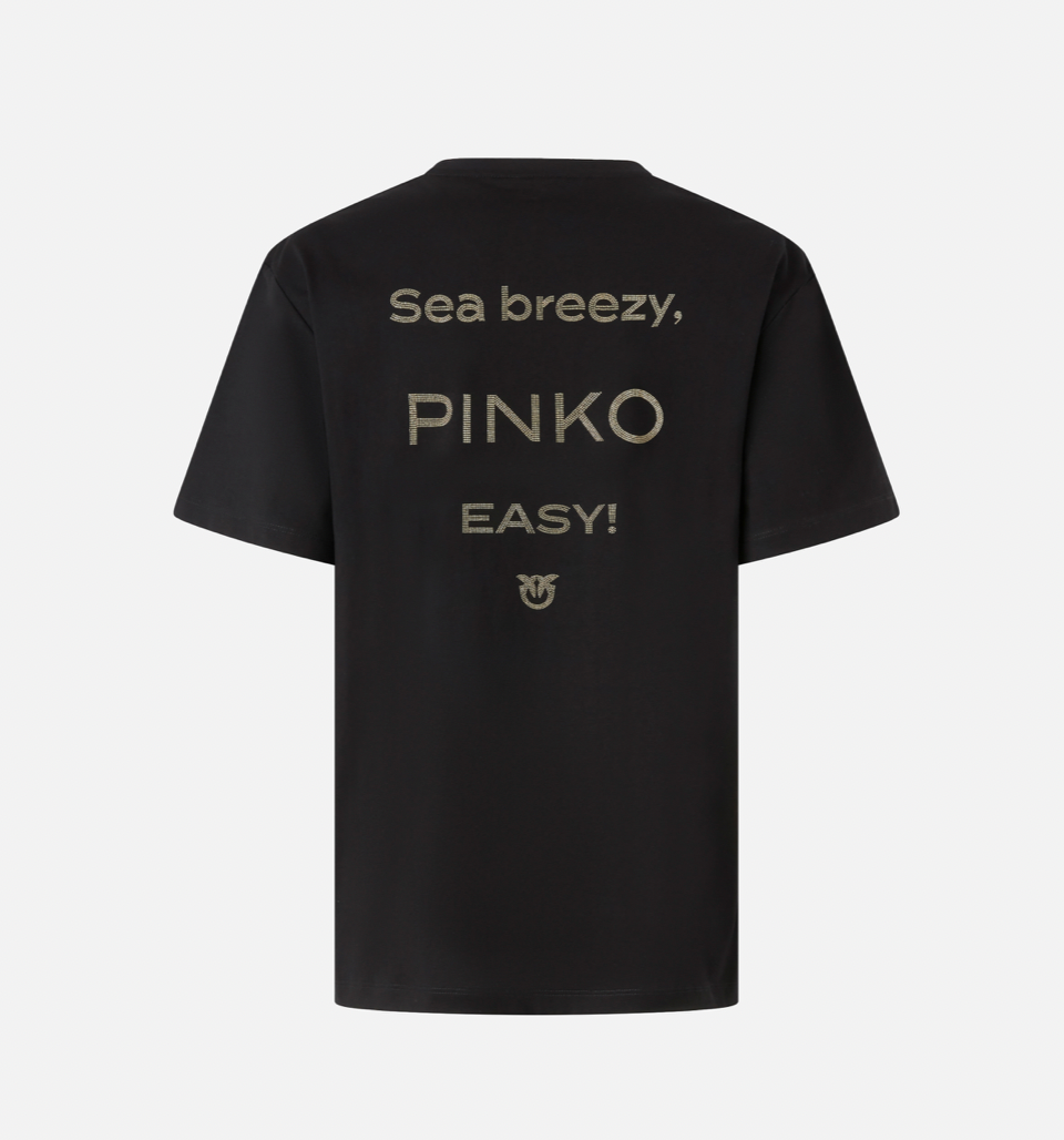 Pinko Strepitoso T-Shirt Strass Black