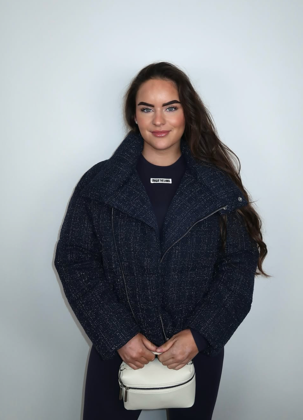Liu Jo Navy Blue Jacket Tweed Style