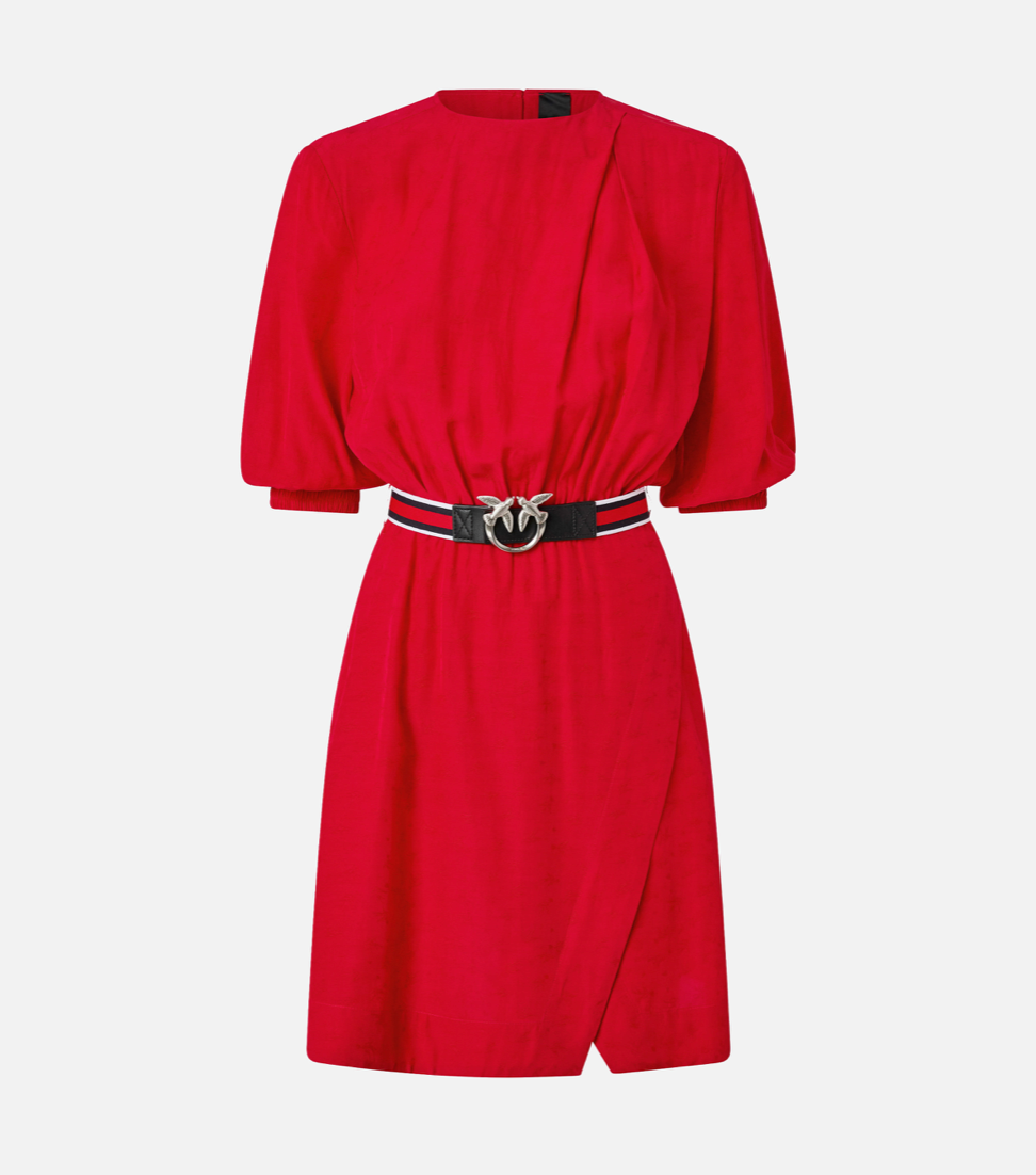 Pinko Classic Viscose jacquard Jurkje  Rood