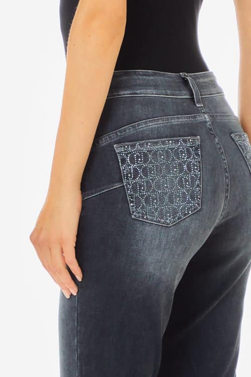 Liu Jo Bottom Up Grey Jeans Studs Zakken