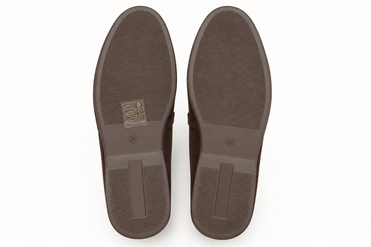 Brown Suede Look Loafers